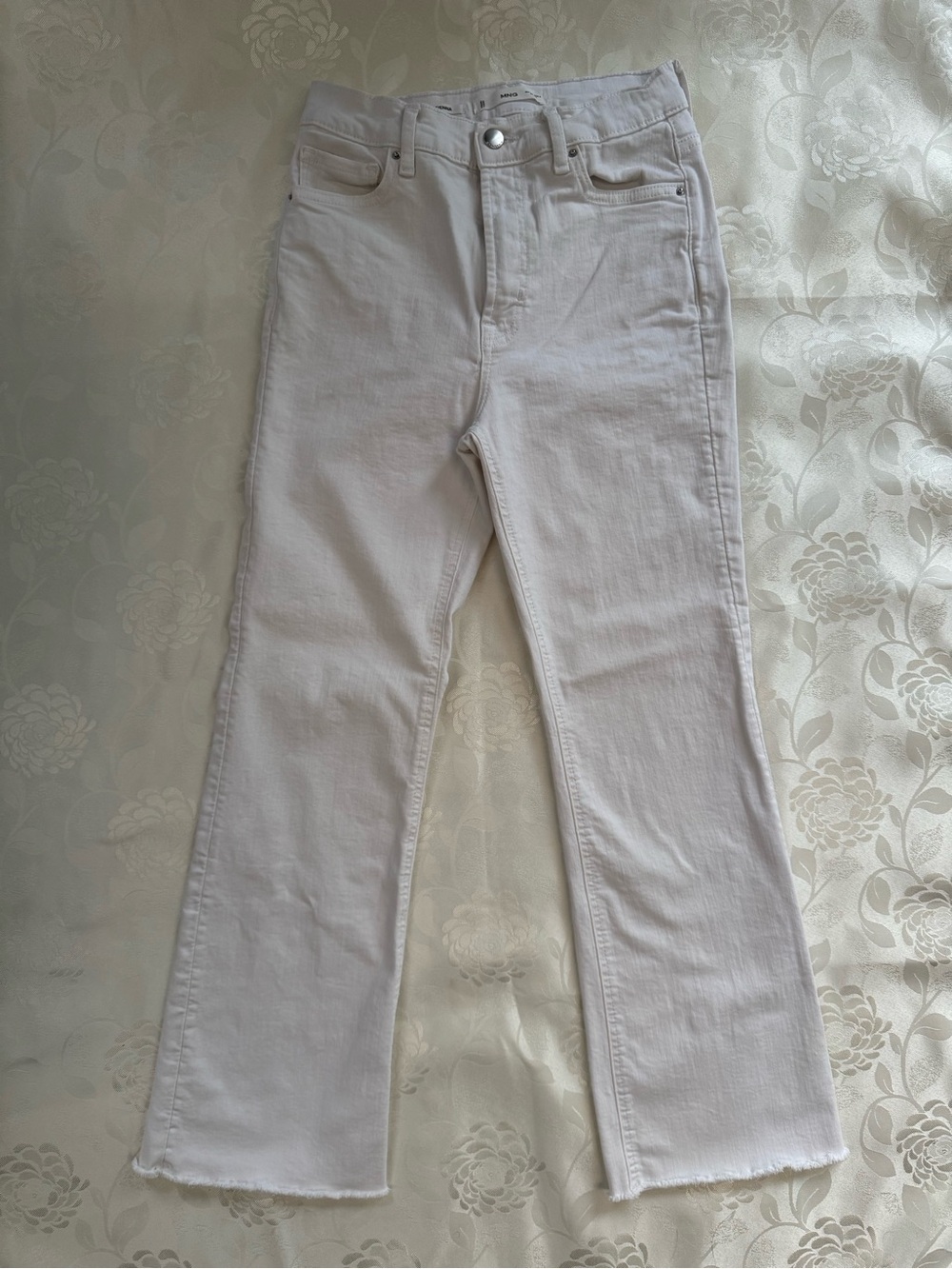 Mango White High-Rise Straight Jeans Size 28